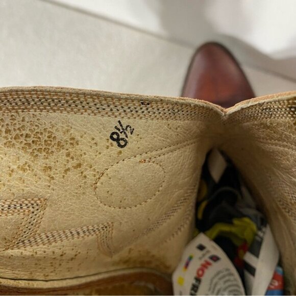 Vintage Leather Western Cowboy Boots With Vibram Soles 8.5 - Picture 8 of 16